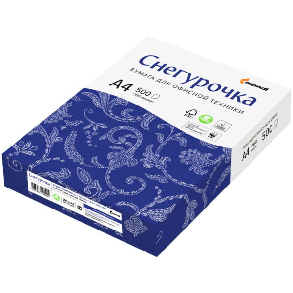 БУМАГА ДЛЯ ОФИСНОЙ ТЕХНИКИ А4 СНЕГУРОЧКА 500л.