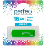 ФЛЭШ-ДРАЙВ “PERFEO” 16ГБ USB 2.0 #C05.Green