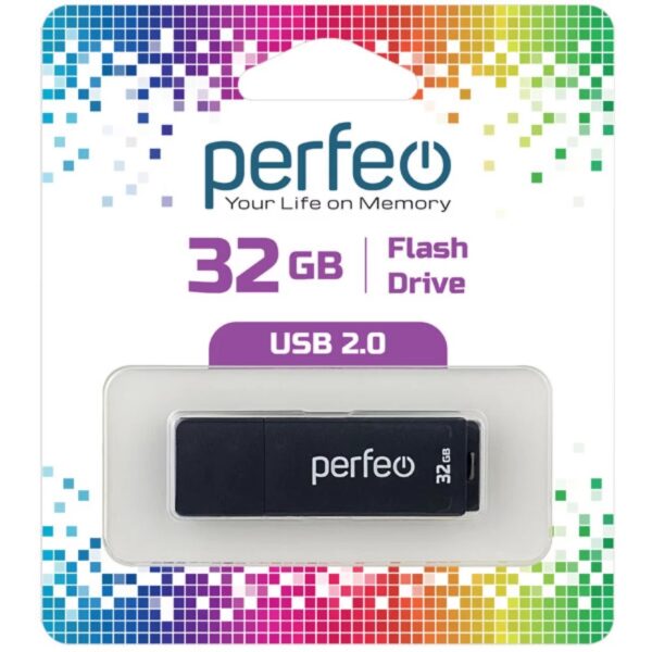 ФЛЭШ-ДРАЙВ ФЛЭШ-ДРАЙВ PERFEO 32ГБ USB 2.0 #C04.Black