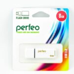 ФЛЭШ-ДРАЙВ “PERFEO” 8ГБ USB 2.0 #C01G2.White