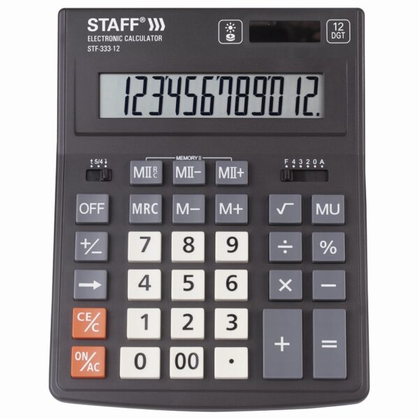 КАЛЬКУЛЯТОР STAFF 12-разр.154*200мм #Настольный