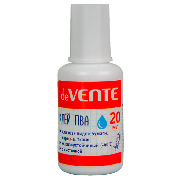 КЛЕЙ ПВА DeVENTE 20г С КИСТОЧКОЙ
