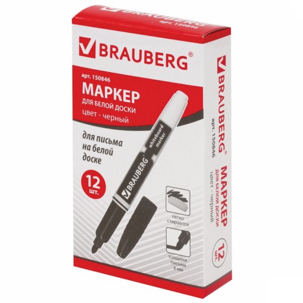 МАРКЕР ДЛЯ ПЛАСТИК.ДОСОК BRAUBERG 4мм, ЧЁРНЫЙ