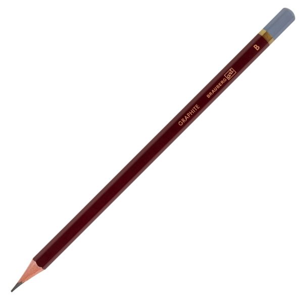 КАРАНДАШ ЧЁРНОГРАФИТНЫЙ BRAUBERG М #Premier.ВысшееКачество