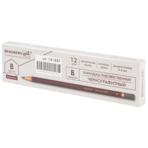 КАРАНДАШ ЧЁРНОГРАФИТНЫЙ BRAUBERG М #Premier.ВысшееКачество