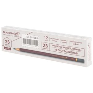 КАРАНДАШ ЧЁРНОГРАФИТНЫЙ BRAUBERG 2М #Premier.ВысшееКачество