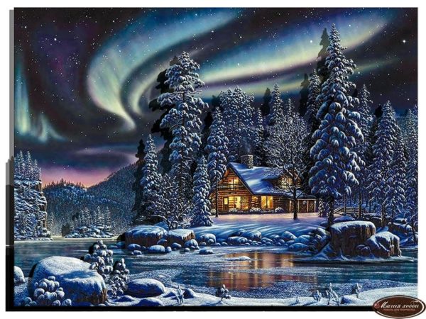 ПАПЕРТОЛЬ (3D КАРТИНА) 20*26см СЕВЕРНОЕ СИЯНИЕ