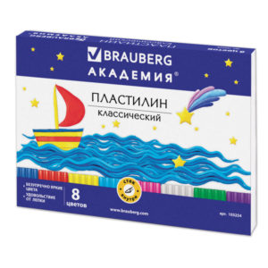 ПЛАСТИЛИН BRAUBERG 8цв.160г