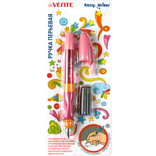 РУЧКА ПЕРЬЕВАЯ DEVENTE + 2картр.#EasyWriter
