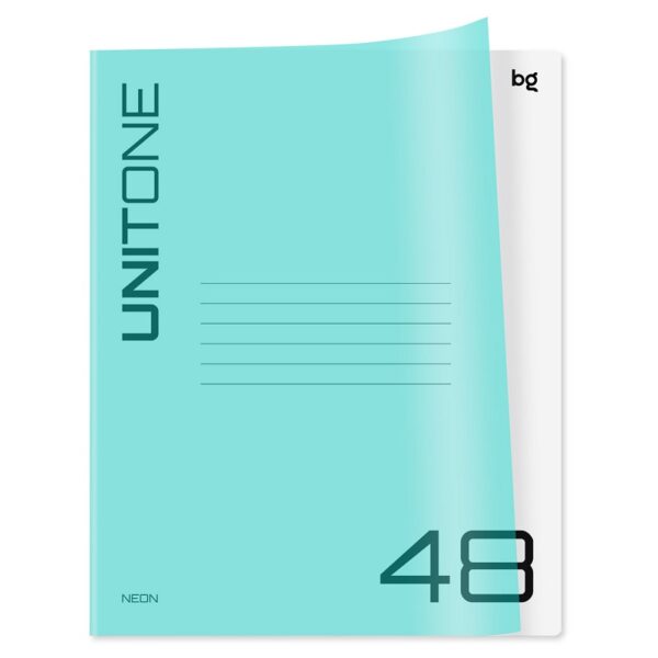 ТЕТРАДЬ 48л. ТЕТРАДЬ 48л.BG КЛЕТКА, ПЛАСТИК #UniTone.NeonBlue