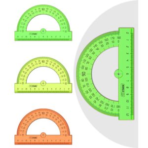 ТРАНСПОРТИР СТАММ 12см 180* ПРОЗРАЧНЫЙ #Неон