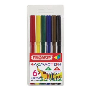 ФЛОМАСТЕРЫ ПИФАГОР 6цв.#ВесёлаяТакса