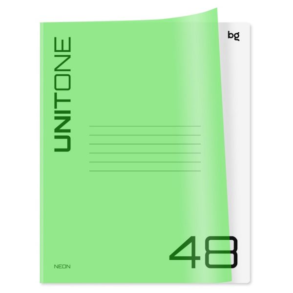 ТЕТРАДЬ 48л. ТЕТРАДЬ 48л.BG КЛЕТКА, ПЛАСТИК #UniTone.NeonGreen