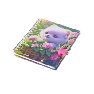 КНИЖКА ЗАПИСНАЯ ALINGAR 17,5*19см 48л. КЛЕТКА, ЗАМОК + РУЧКА #МилыйШпиц