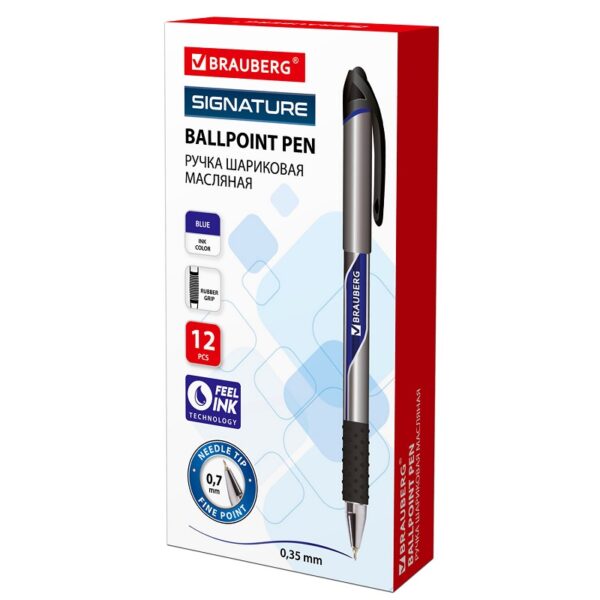 РУЧКА ШАРИКОВАЯ BRAUBERG 0,7мм СИНЯЯ #Signature