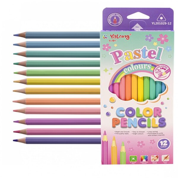 КАРАНДАШИ YALONG 12цв.#PastelColours
