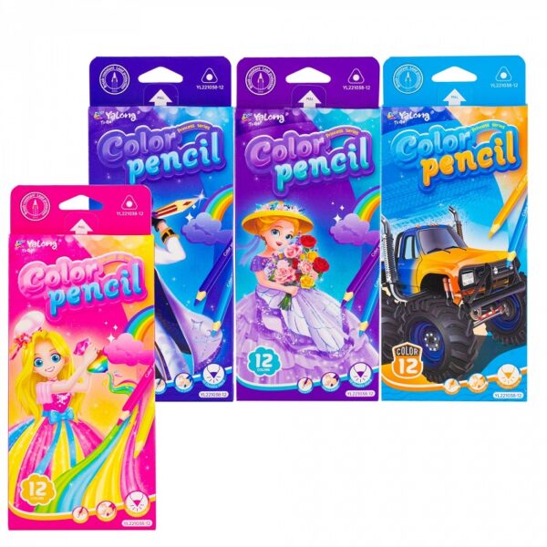 КАРАНДАШИ КАРАНДАШИ YALONG 12цв.3-е #Princesses&Boys