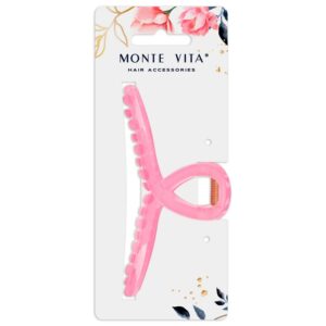 ЗАКОЛКА-КРАБ ДЛЯ ВОЛОС MONTE VITA 11см #РозовыйГлянец