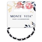 РЕЗИНКА ДЛЯ ВОЛОС “MONTE VITA” 0,5см #Чёрная.ПлетениеСБусинами