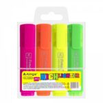 МАРКЕРЫ ТЕКСТОВЫЕ “ALINGAR” 4цв.#HighLighter