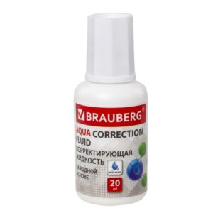 ЖИДКОСТЬ КОРРЕКТИРУЮЩАЯ BRAUBERG 20мл, С КИСТОЧКОЙ, ВОДНАЯ #Aqua