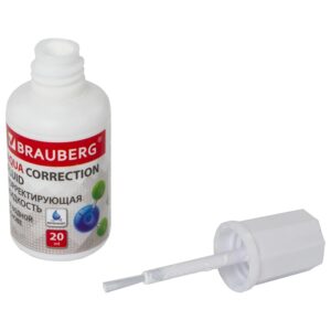 ЖИДКОСТЬ КОРРЕКТИРУЮЩАЯ BRAUBERG 20мл, С КИСТОЧКОЙ, ВОДНАЯ #Aqua