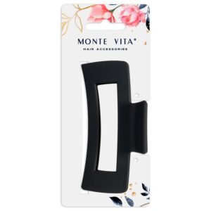 ЗАКОЛКА-КРАБ ДЛЯ ВОЛОС MONTE VITA 10,5см SOFT-TOUCH #Чёрная