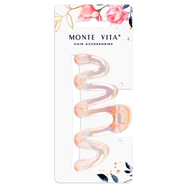 ЗАКОЛКА-КРАБ ДЛЯ ВОЛОС MONTE VITA 10,5см #Перламутр.Розовая