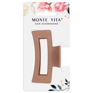 ЗАКОЛКА-КРАБ ДЛЯ ВОЛОС MONTE VITA 8,5см SOFT-TOUCH #Коричневая