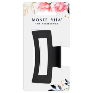 ЗАКОЛКА-КРАБ ДЛЯ ВОЛОС MONTE VITA 8,5см SOFT-TOUCH #Чёрная