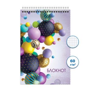 БЛОКНОТ А6 КОЛИБРИ 48л., НА ГРЕБНЕ #Горошек