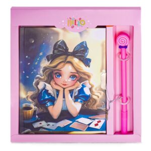КНИЖКА ЗАПИСНАЯ ALINGAR 13*18см 48л. КЛЕТКА, ЗАМОК ШАР.РУЧКА #ДевочкаСБантиком
